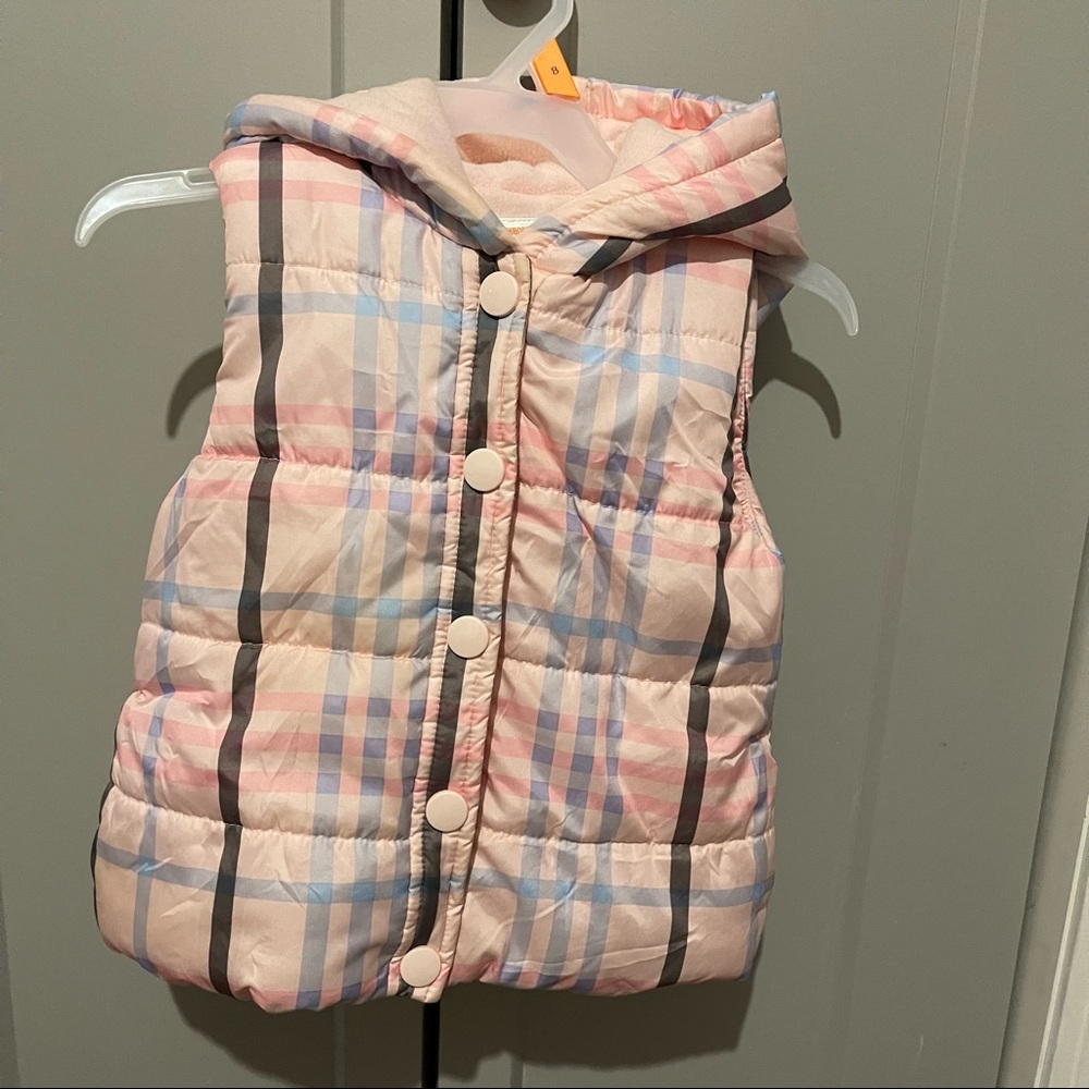 Gymboree Pink and Blue Plaid Vest (size 4/5 girls)